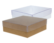 Caixa-175x175x5-em-KRAFT-ou-Cartao-branco-(Com-tampa-em-PVC)-(CAIXA-PRONTA)-17.5-x-17.5--Caixa-175-x-175-x-5-(Kraft-com-tampa-em-PVC)