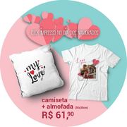 Kit-Namorados-2-(Camiseta-Branca-+-Capa-de-Almofada-30x30cm)-0-x-0-Frente-colorida-(4x0)-Kit